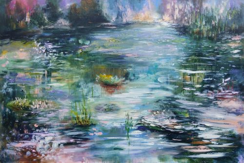 Œuvre d'art originale contemporaine, Eden 4, 100 x 150 cm, paysage abstrait par Luc Andrieux