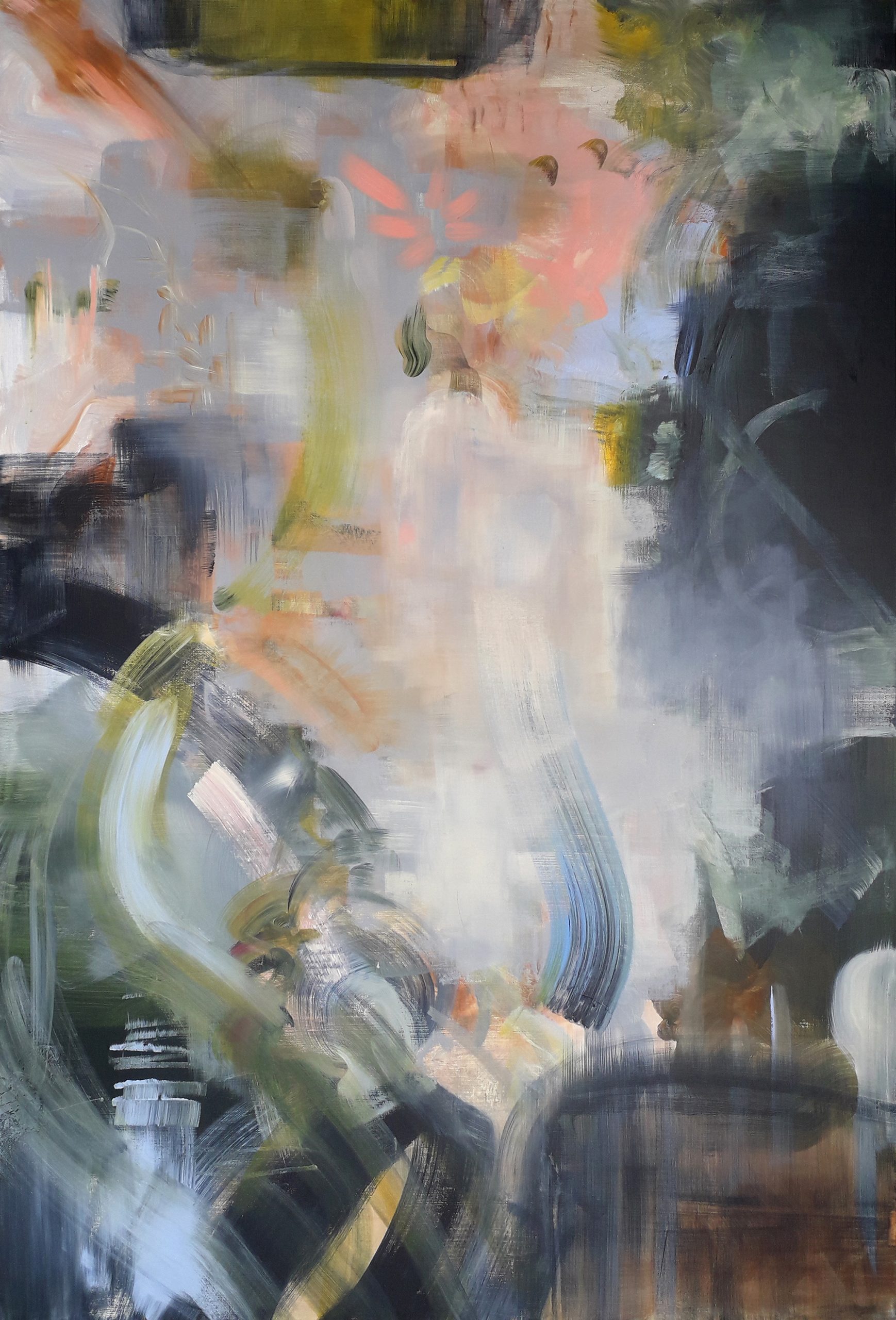Obra de arte original contemporánea, Edén 4, 150 x 100 cm, paisaje abstracto por Luc Andrieux