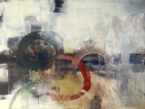 Obra de arte original contemporánea, Iridiscencia, 60 x 80 cm, paisaje abstracto por Luc Andrieux