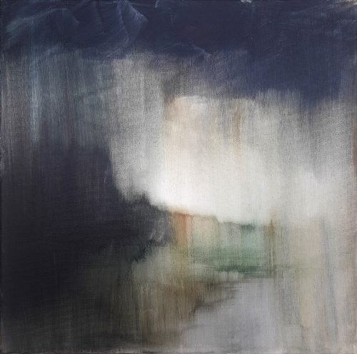 Obra de arte original contemporánea, Gravedad 2, 40 x 40 cm, paisaje abstracto por Luc Andrieux
