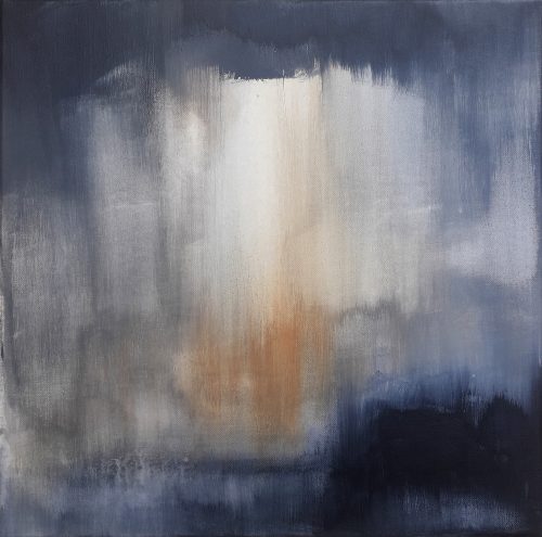 Obra de arte original contemporánea, Gravedad 4, 40 x 40 cm, paisaje abstracto por Luc Andrieux