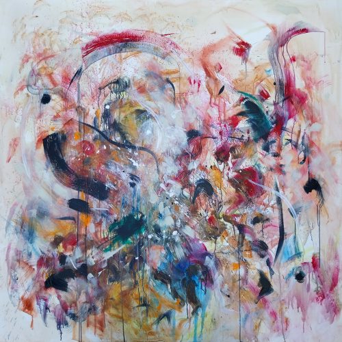 Obra de arte original contemporánea, Poesía 4, 140 x 140 cm, pintura abstracta por Luc Andrieux