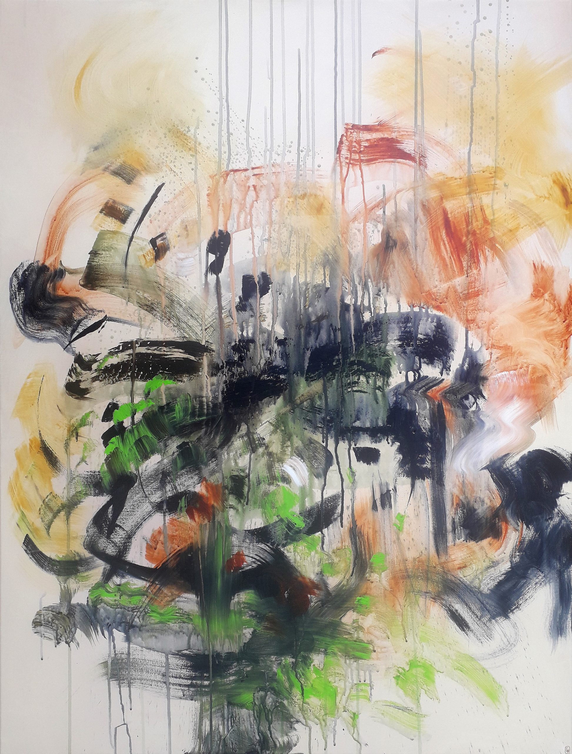 Obra de arte original contemporánea, Estación 10, 116 x 89 cm, pintura abstracta por Luc Andrieux