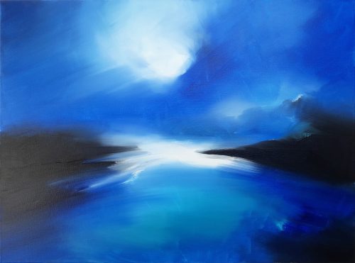 Opera d'arte contemporanea originale, Terra boreale 11, 60x 80 cm, paesaggio astratto di Luc Andrieux