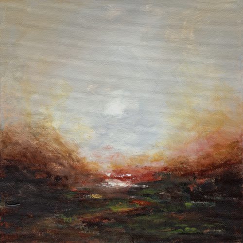 Obra de arte original contemporánea, Alquimia 12, 20 x 20 cm, paisaje abstracto por Luc Andrieux