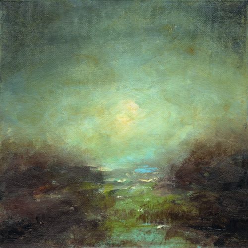 Obra de arte original contemporánea, Alquimia 20, 20 x 20 cm, paisaje abstracto por Luc Andrieux