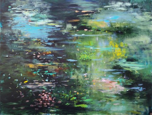 Œuvre d'art originale contemporaine, Eden 10, 89 x 116 cm, paysage abstrait par Luc Andrieux