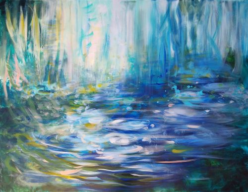 Obra de arte original contemporánea, Edén 10, 89 x 116 cm, paisaje abstracto por Luc Andrieux