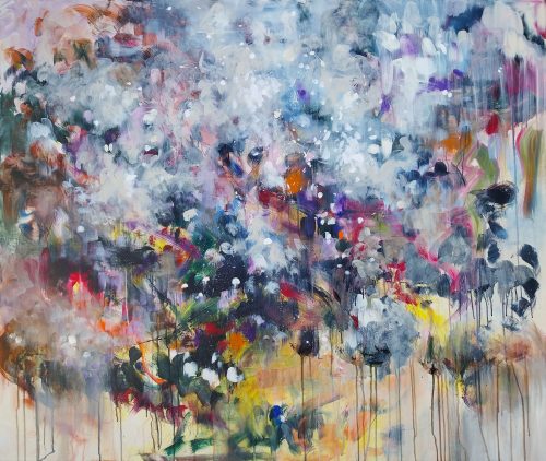 Obra de arte original contemporánea, Floración 1, 120 x 140 cm, pintura abstracta por Luc Andrieux