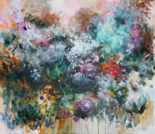 Obra de arte original contemporánea, Floración 2, 120 x 140 cm, pintura abstracta por Luc Andrieux