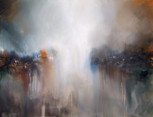 Obra de arte original contemporánea, Encarnación, 89 x 116 cm, paisaje abstracto por Luc Andrieux