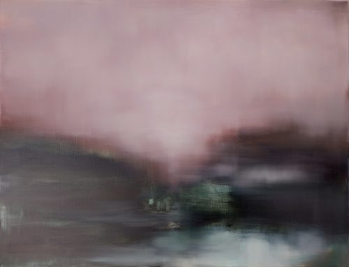 Obra de arte original contemporánea, Espejismo, 89 x 116 cm, paisaje abstracto por Luc Andrieux