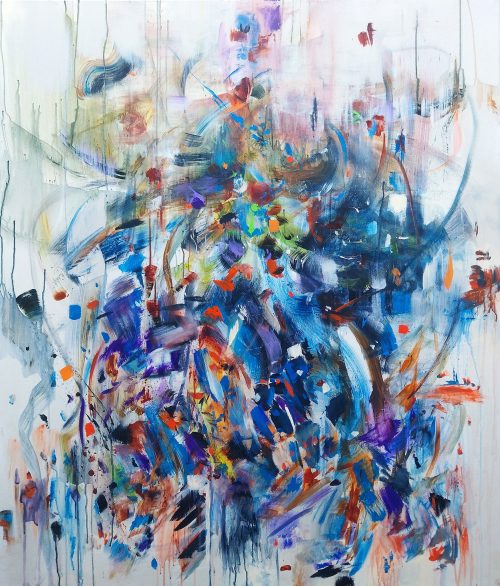 Œuvre d'art originale contemporaine, Poésie 6, 140 x 120 cm, peinture abstraite par Luc Andrieux