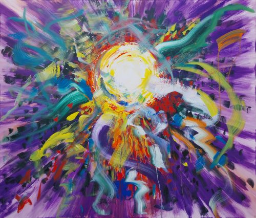 Obra de arte original contemporánea, Sol, 120 x 140 cm, pintura abstracta por Luc Andrieux