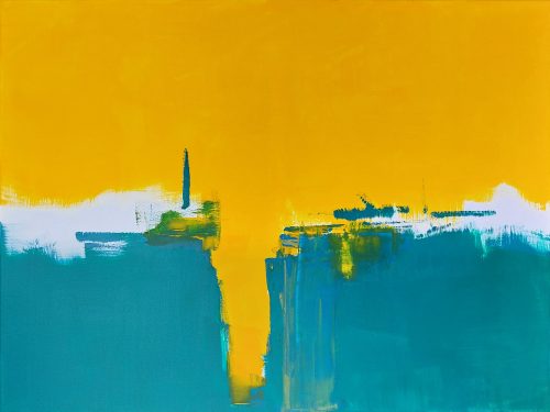Obra de arte original contemporánea, Campos eternos 3, 60 x 80 cm, paisaje abstracto por Luc Andrieux