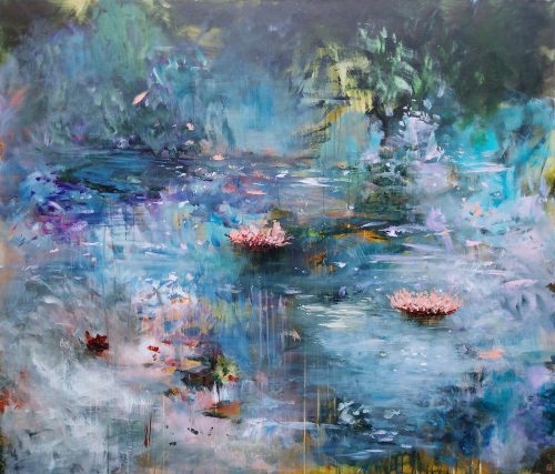 Œuvre d'art originale contemporaine, Eden 11, 120 x 140 cm, paysage abstrait par Luc Andrieux