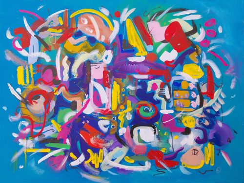 Obra de arte original contemporánea, Jungla 1, 60 x 80 cm, pintura abstracta por Luc Andrieux