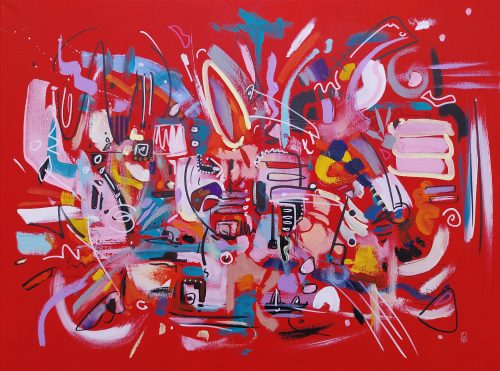 Obra de arte original contemporánea, Jungla 3, 60 x 80 cm, pintura abstracta por Luc Andrieux