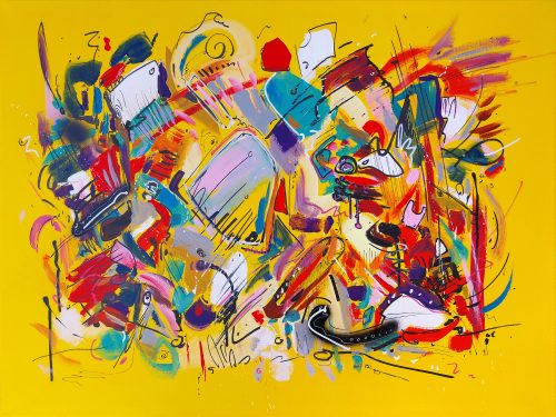 Obra de arte original contemporánea, Jungla 4, 60 x 80 cm, pintura abstracta por Luc Andrieux