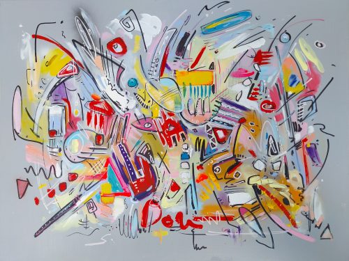 Obra de arte original contemporánea, Jungla 6, 60 x 80 cm, pintura abstracta por Luc Andrieux