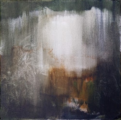 Opera d'arte contemporanea originale, Gravita 13, 30 x 30 cm, paesaggio astratto di Luc Andrieux