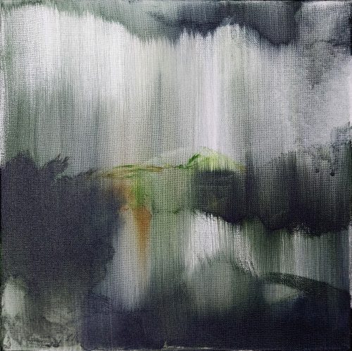 Opera d'arte contemporanea originale, Gravita 14, 30 x 30 cm, paesaggio astratto di Luc Andrieux