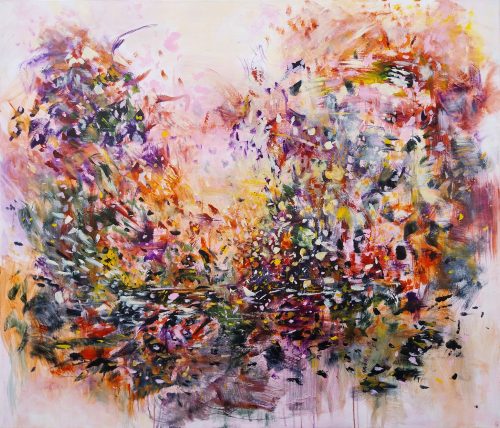 Œuvre d'art originale contemporaine, Floraison 3, 120 x 140 cm, peinture abstraite par Luc Andrieux
