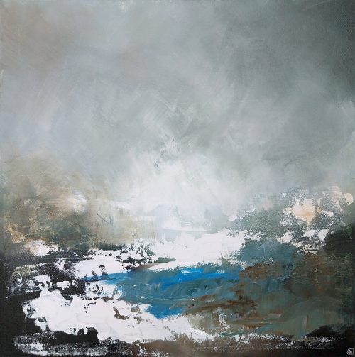 Œuvre d'art originale contemporaine, Sublimation 10, 50 x 50 cm, paysage abstrait par Luc Andrieux