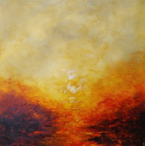 Œuvre d'art originale contemporaine, Sublimation 2, 50 x 50 cm, paysage abstrait par Luc Andrieux