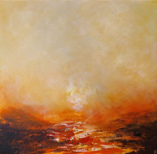 Œuvre d'art originale contemporaine, Sublimation 3, 50 x 50 cm, paysage abstrait par Luc Andrieux