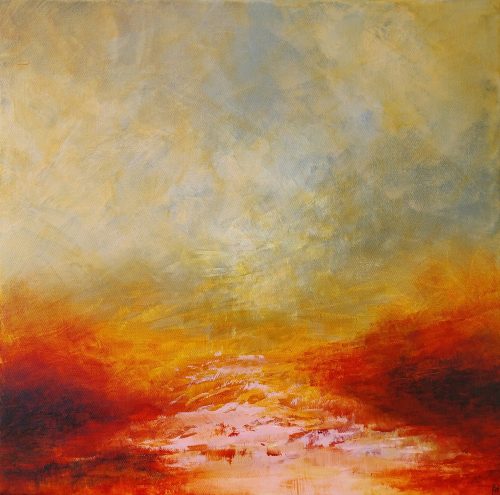 Œuvre d'art originale contemporaine, Sublimation 5, 50 x 50 cm, paysage abstrait par Luc Andrieux