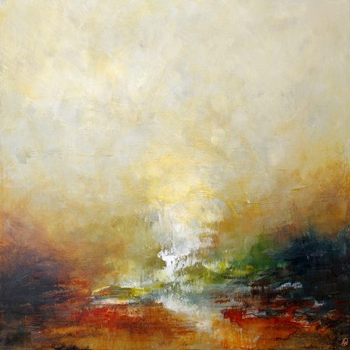 Œuvre d'art originale contemporaine, Sublimation 9, 50 x 50 cm, paysage abstrait par Luc Andrieux